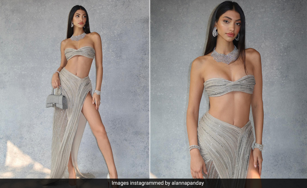 Alanna Panday Gives Us Her Dose Of Dazzle In Silver Gaurav Gupta Co-Ords