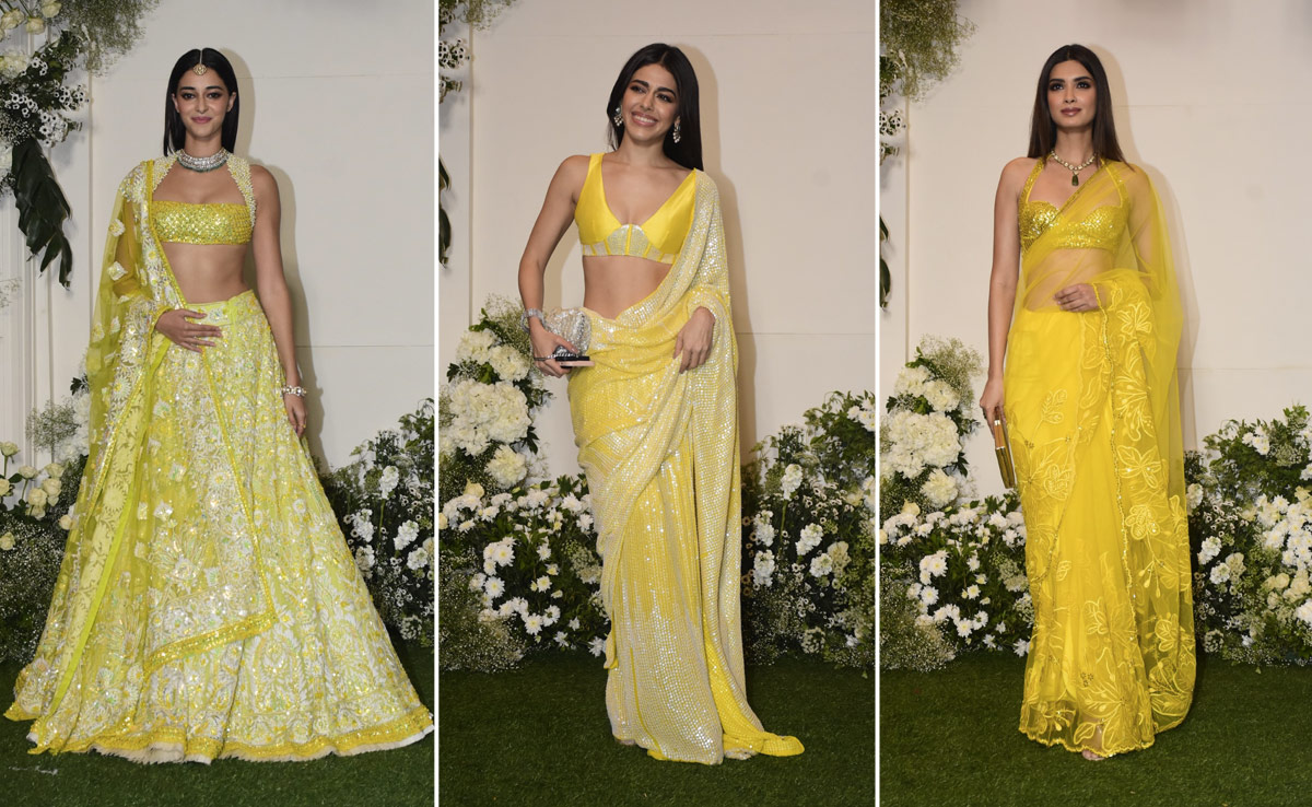 Ananya Panday, Alaya Furniturewalla And Diana Penty Tripled The Fashion Quo In Yellow At Manish Malhotra's Diwali Party