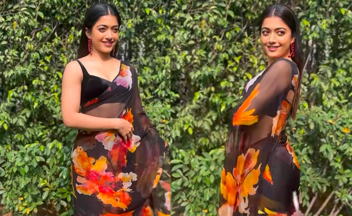 Rashmika Mandanna's Black Floral <i>Saree</i> Is A Beautiful Ethnic Dream Come True