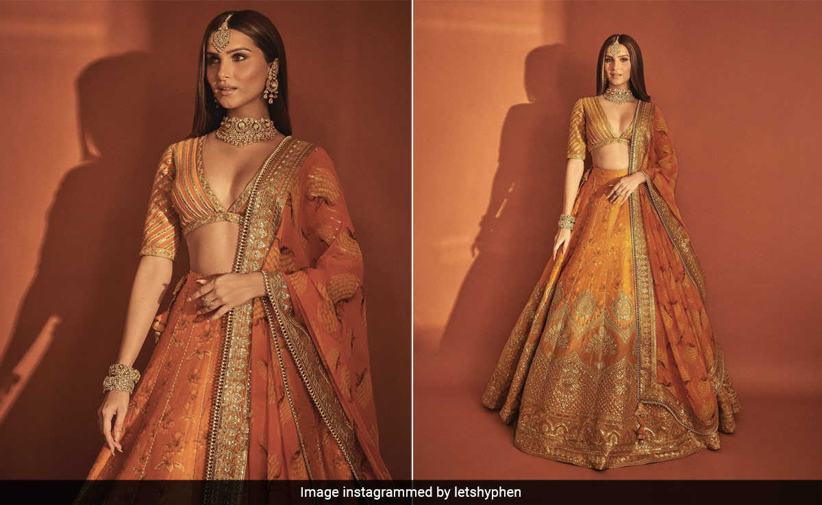 Tara Sutaria In An Orange And Gold <i>Lehenga</i> Exudes A Glorious Diwali Glow Like Nobody Else