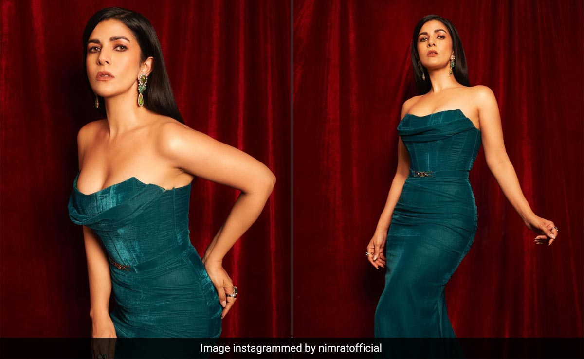 What Else Would Nimrat Kaur Be In A Teal Strapless Gown If Not A "Velvet Fairytale"