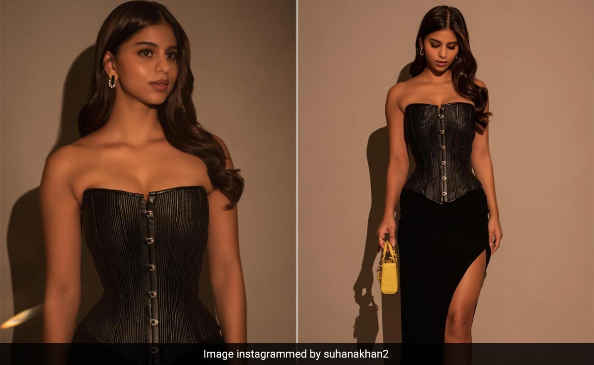 Suhana Khan's Structured Corset And Skirt Is Pitch Black Perfection At The Jio World Plaza Red Carpet