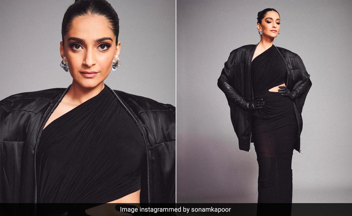 Sonam Kapoor In A Rick Owens <i>Saree</i>-Esque Cutout Gown With Gloves Is Modern Ethnic Style At Its Finest