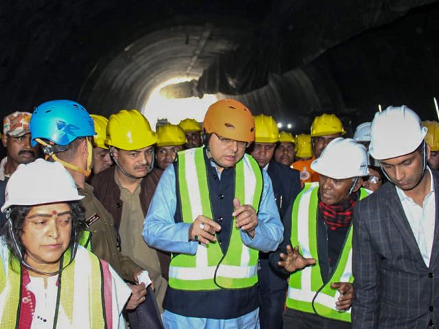 Uttarakhand Chief Minister Pushkar Dhami Visits Uttarkashi Tunnel Collapse Site