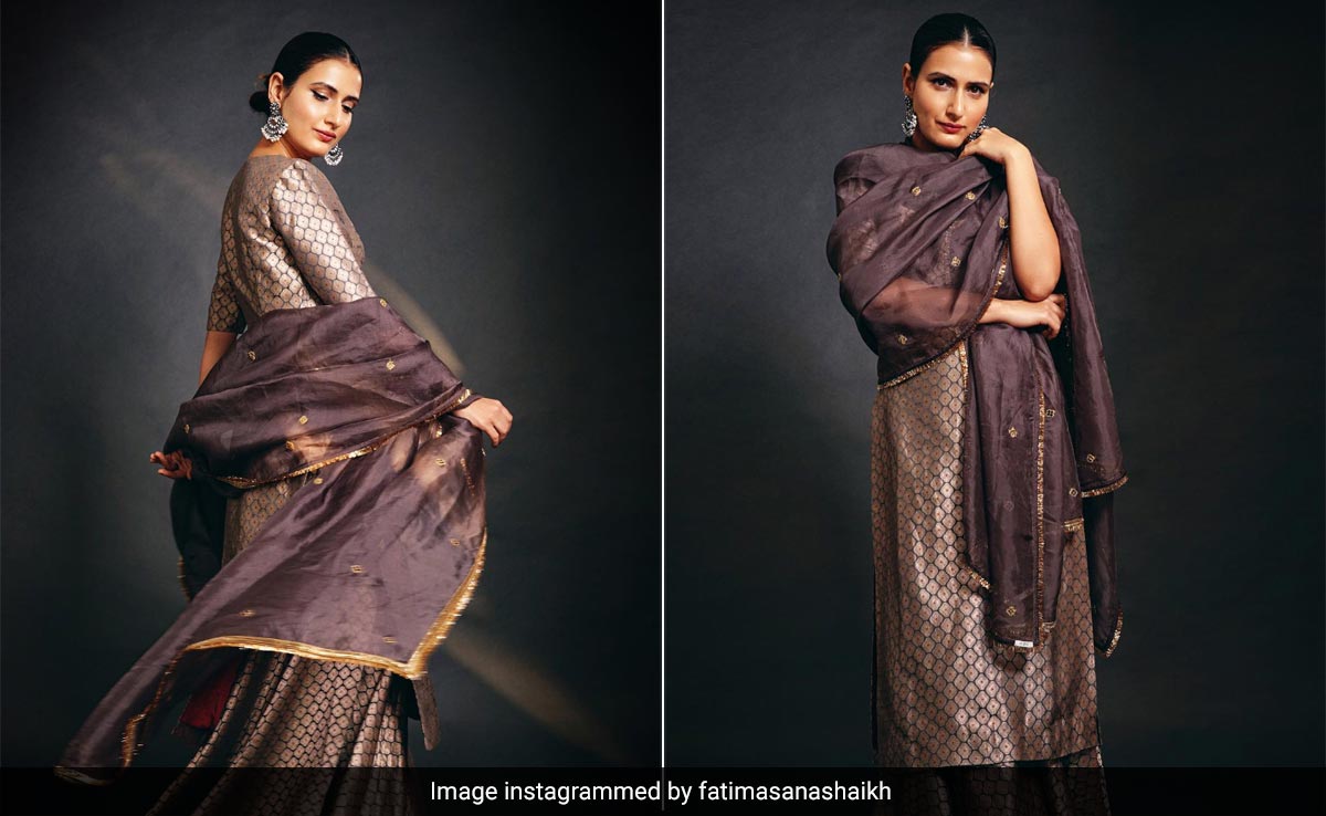 Fatima Sana Sheikh Is "Feeling Festive" And In A Brown Brocade <i>Sharara</i> Looks The Part Too