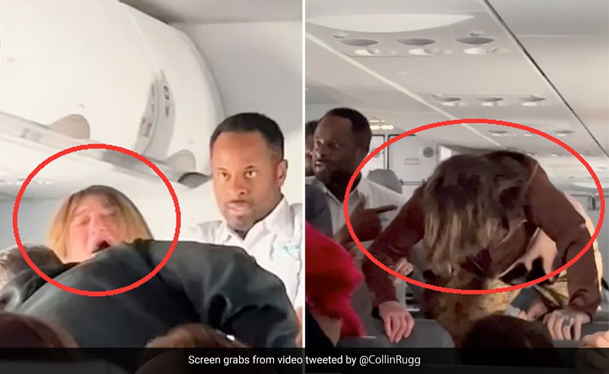 Video Shows US Woman's Bizarre Meltdown On Flight As She Screams, Climbs Over Seats