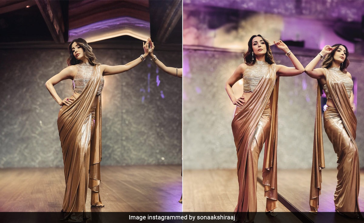 Malaika Arora Is A True Festive Firecracker In A Molten Gold <i>Saree</i>