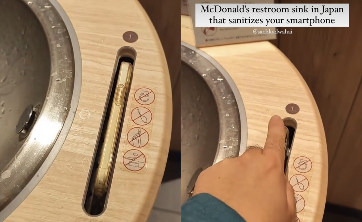 Watch: At McDonald's Japan, Innovative Sink Sanitises Phones In Restrooms
