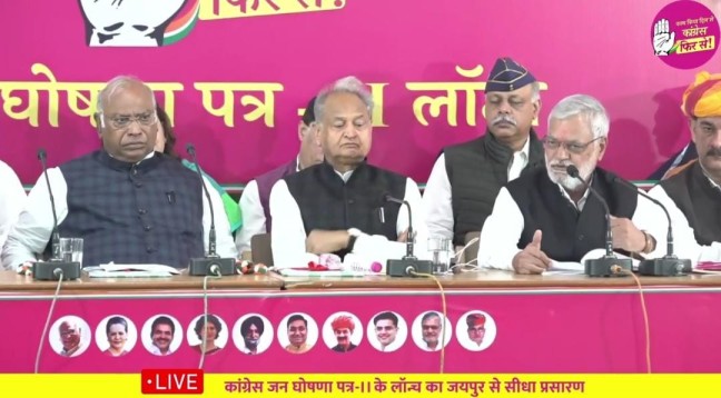 Rajasthan Congress Manifesto: युवाओं को 10 लाख नौकरियां देने का वादा, जानें कांग्रेस के घोषणा पत्र की मुख्य बातें