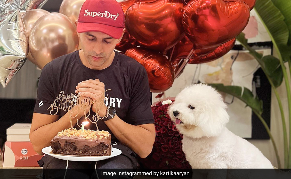Inside Kartik Aaryan's Birthday Celebrations With Pet Katori By His Side