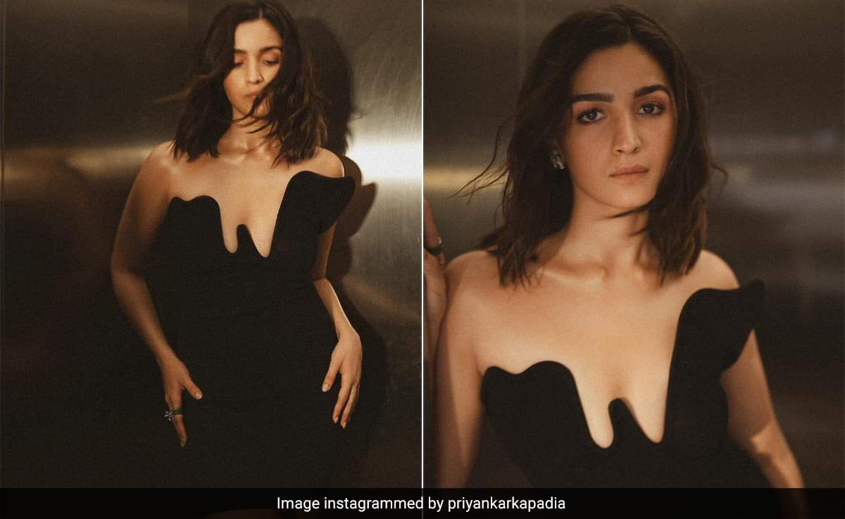 For Shahrukh Khan's Birthday Bash With Shaheen Bhatt, Alia Bhatt's Black Mini Dress With A Structured Neckline Added Spunk To The Celebrity Party