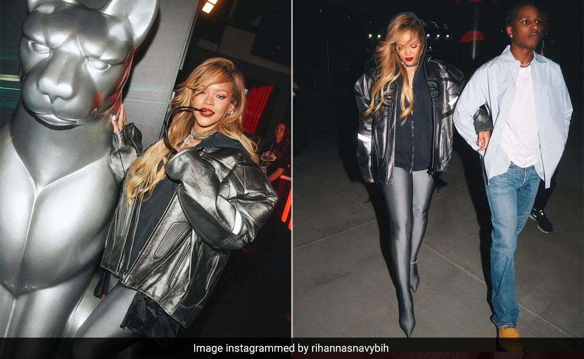 Rihanna's Gunmetal Balenciaga Outfit With Caramel Locks Is Date Night Done Right