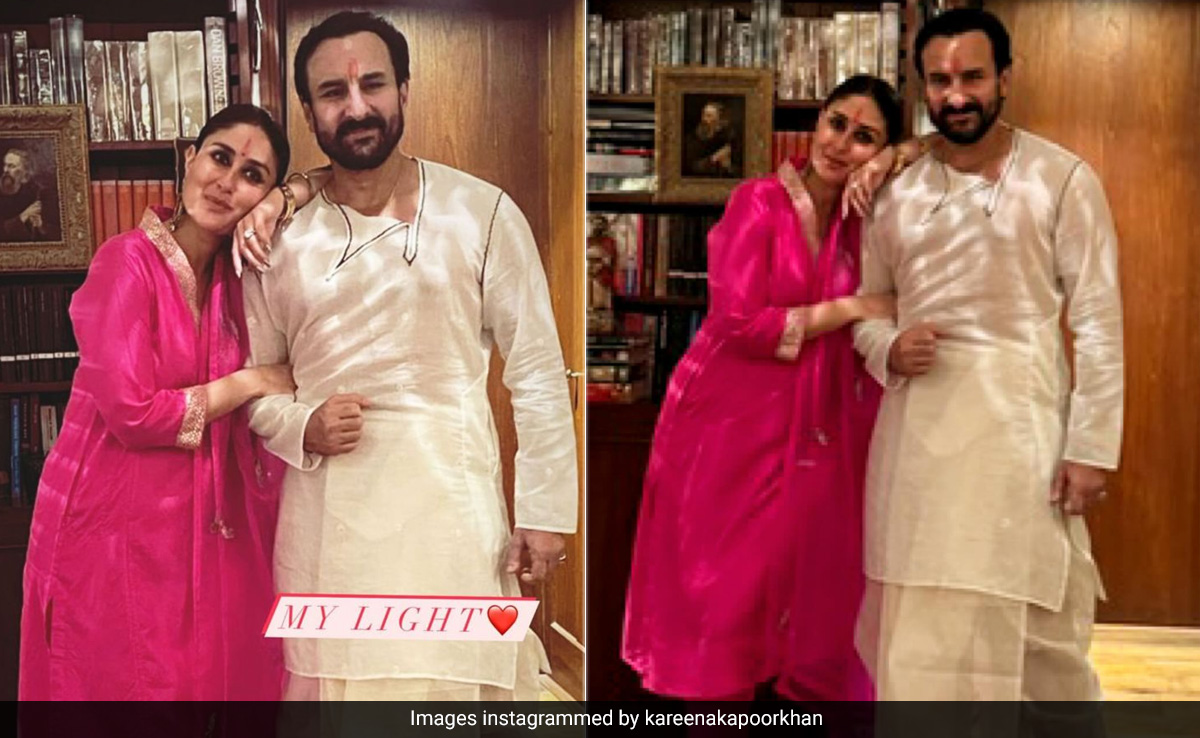 In Pink And White, Kareena Kapoor And Saif Ali Khan's Ethnic Looks For Diwali 2023 Are A Vibrant Delight