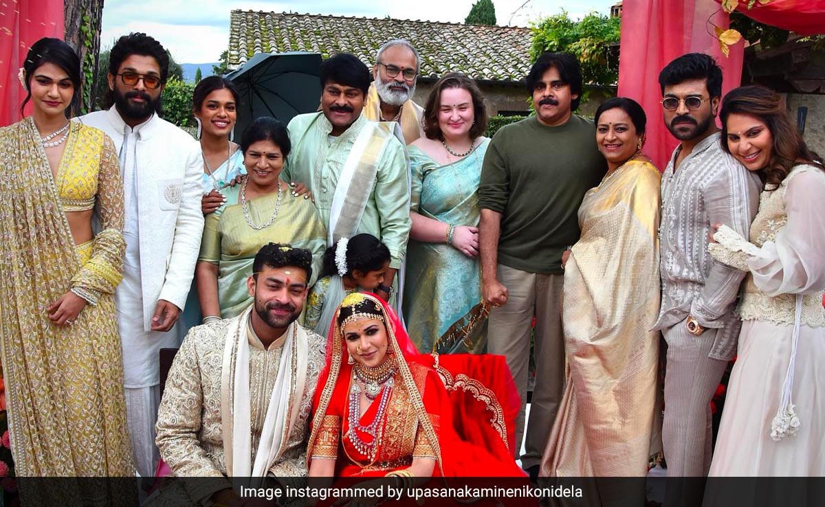 A Blockbuster Pic Featuring Chiranjeevi, Ram Charan, Allu Arjun From Varun Tej-Lavanya Tripathi's Wedding
