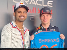 Shreyas Iyer Gifts His Indian Team Jersey To Three-Time Formula One World Champion Max Verstappen Shreyas Iyer Gifts His Indian Team Jersey To Three-Time Formula One World Champion Max Verstappen