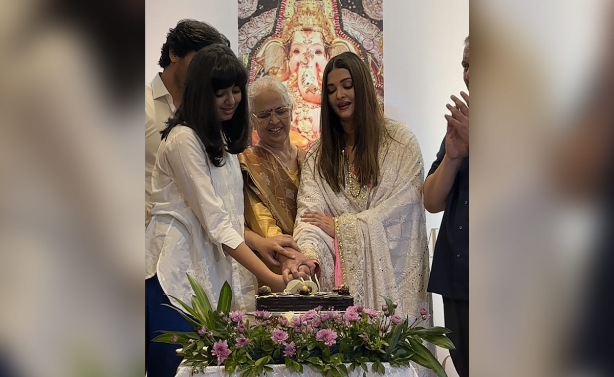 Aishwarya Rai Bachchan Cut The Birthday Cake With Daughter Aaradhya And Mother Brindya Rai By Her Side