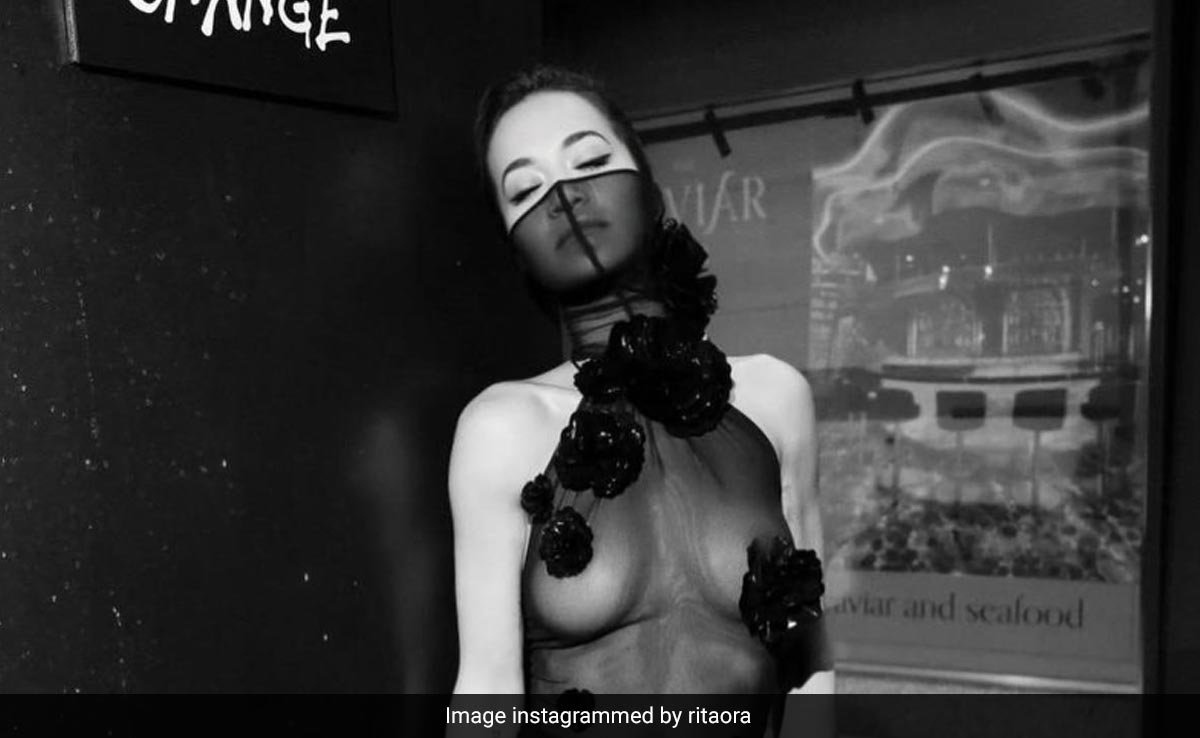 Rita Ora's Daring Black Sheer Gown Is Fashion Served With A Bold Quotient