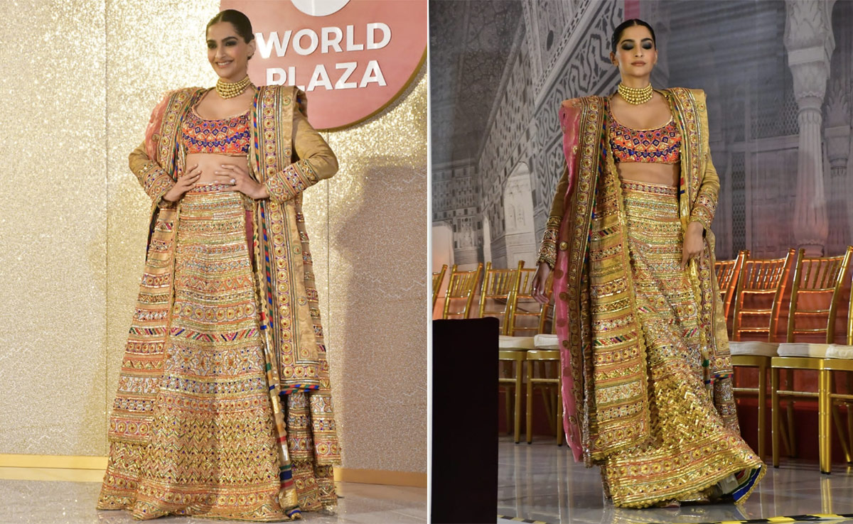 Sonam Kapoor's <i>Lehenga</i> For The Jio World Plaza Launch Is The Literal Embodiment Of The Big Fat Indian Festive Season