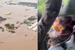 Video: Pregnant Woman, Infant Rescued By Chopper From Tamil Nadu Floods Video: Pregnant Woman, Infant Rescued By Chopper From Tamil Nadu Floods