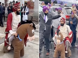 शादी में ऐसी घोड़ी पर चढ़कर पहुंचा दूल्हा, लोग बोले- बचपन की यादें ताजा कर दी शादी में ऐसी घोड़ी पर चढ़कर पहुंचा दूल्हा, लोग बोले- बचपन की यादें ताजा कर दी