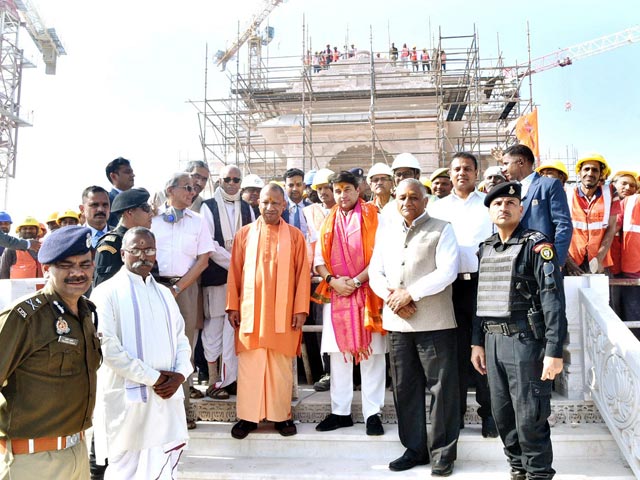 Yogi Adityanath, Union Ministers Inspect Construction Work At Ayodhya Ram Temple