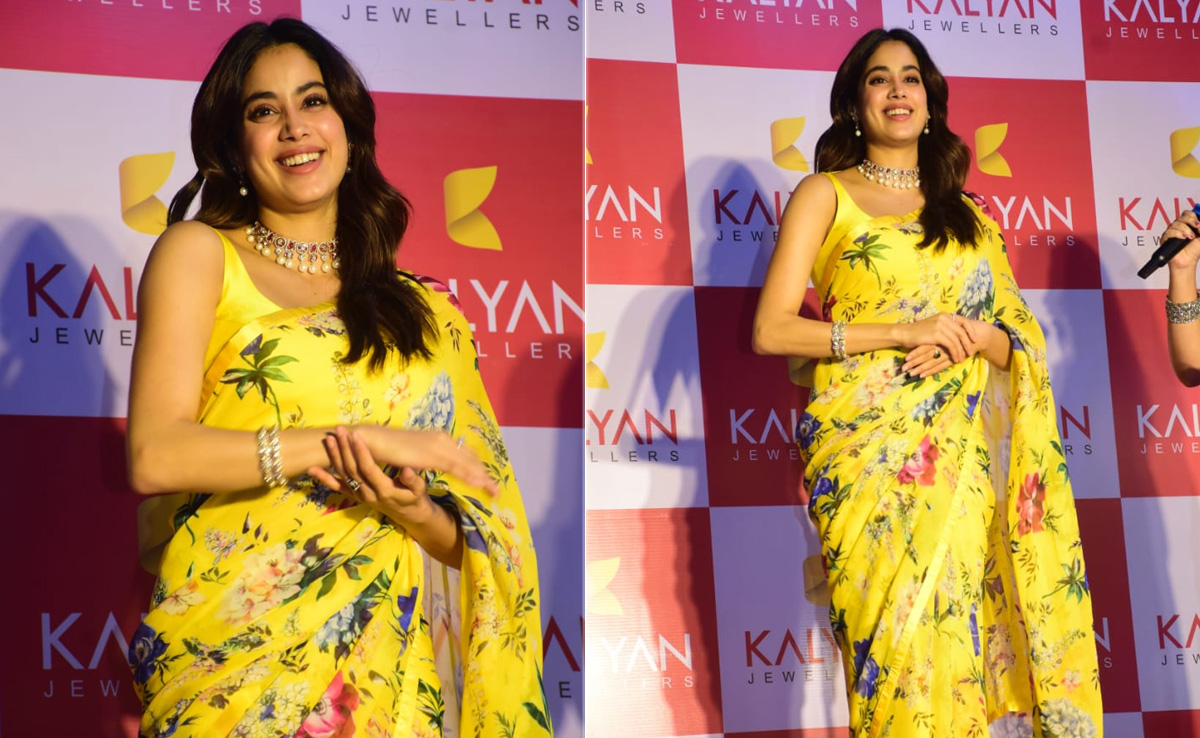 Janhvi Kapoor's Gleaming Yellow Floral <i>Saree</i> Reminds Us Of Good Old Summer Days