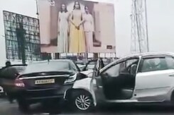 Video: Multiple Cars Collision On Busy Bengaluru Road Video: Multiple Cars Collision On Busy Bengaluru Road