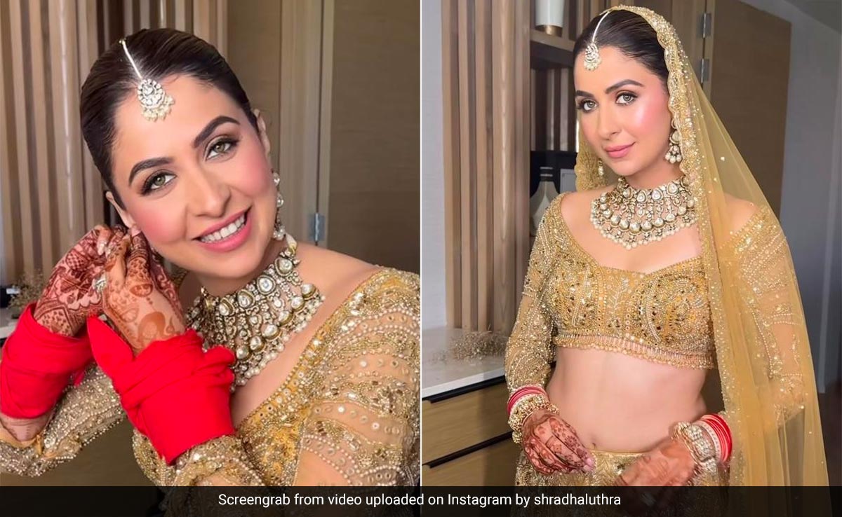 K3G's Young <i>Poo</i>, Malvika Raaj Was A Radiant Bride With Shimmery Gold Makeup And A Sun-kissed Bridal Glow
