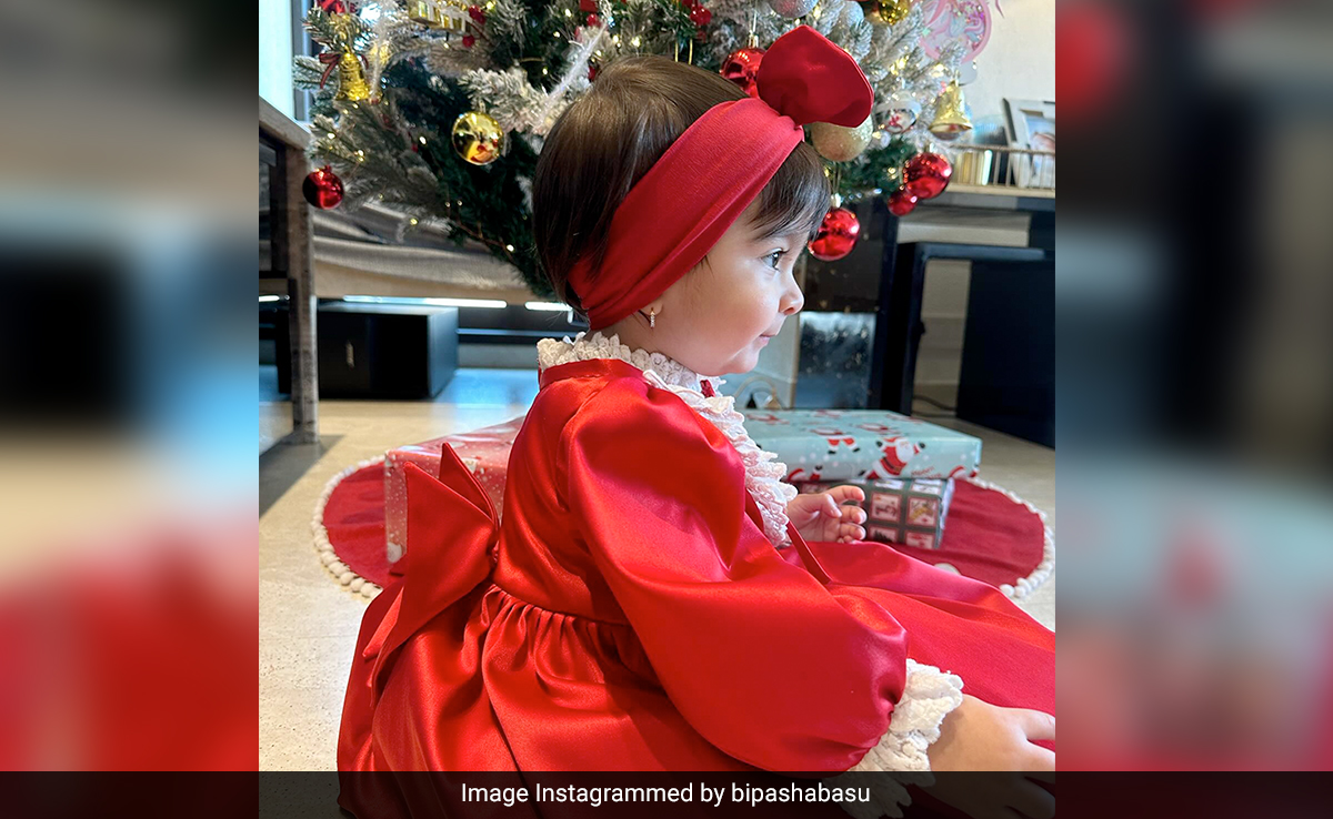 Bipasha Basu's Daughter Devi In A Red Dress Is Santa's Chicest Little Christmas "Helper"