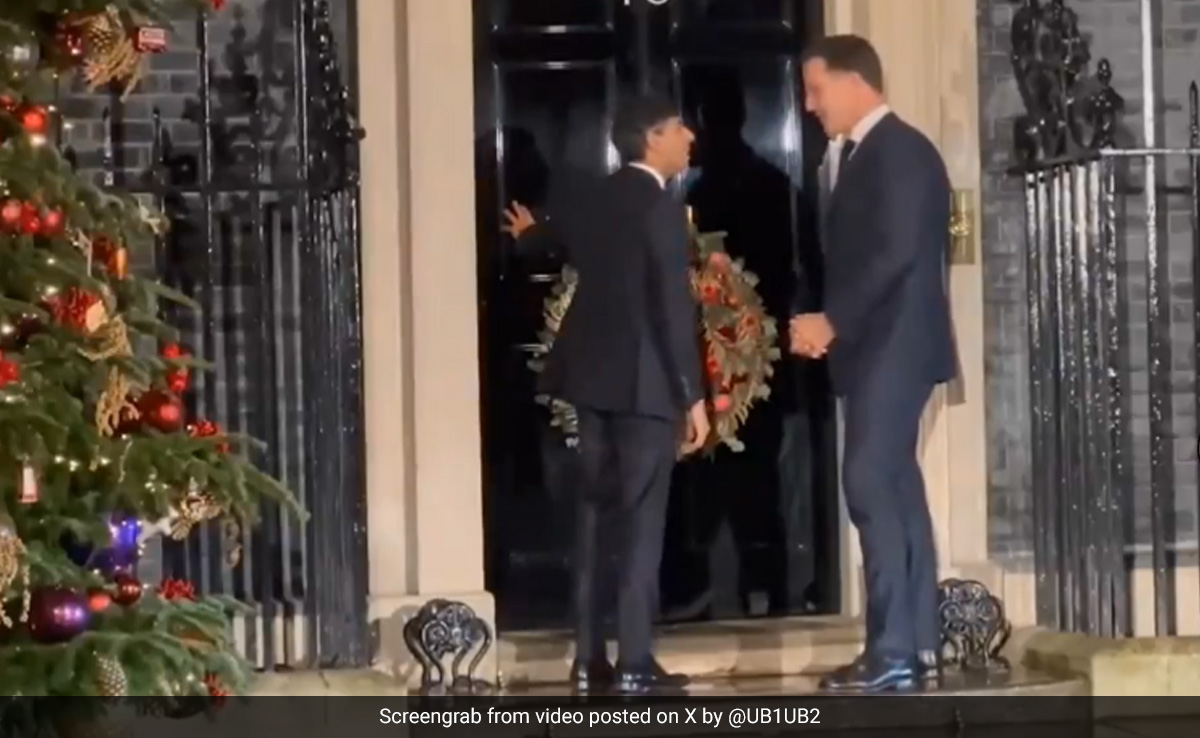 Video: Rishi Sunak, Dutch PM Get Locked Out Of 10 Downing Street Briefly