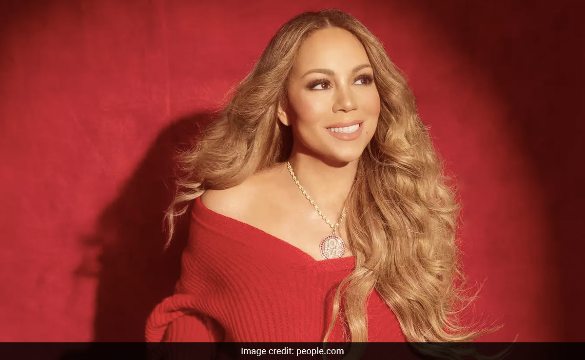 "All We Want For Christmas Is" Mariah Carey As A Holiday Chic Cover Girl In A Red Sweater