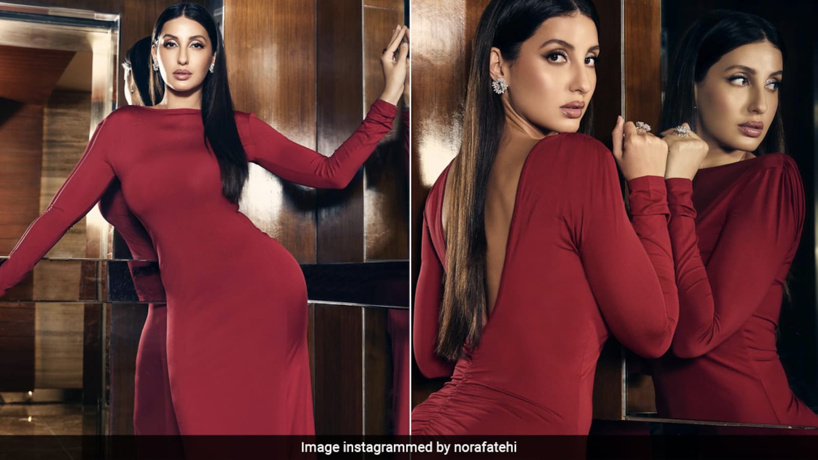 nora fatehi red dress Nora Fatehi Sassy & Stunning in Red The gorgeous Nora Fatehi slays in a bold red dress, serving pure sass, glam, and elegance all in one look. With her