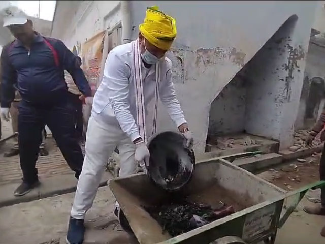 UP Deputy Chief Minister Cleans Drains, Roads Ahead Of Ayodhya Temple Event