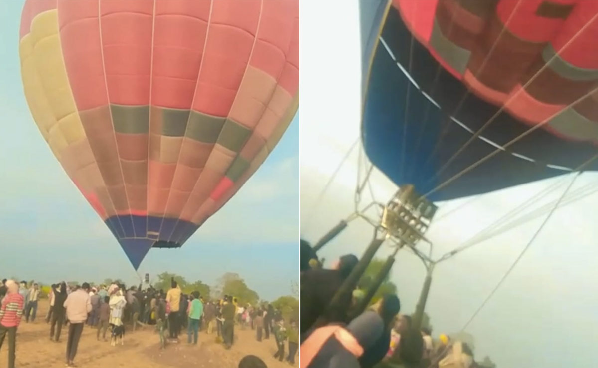 कूनो नेशनल पार्क से उड़े हॉट बैलून की टूटी रस्सी, शिवपुरी में करानी पड़ी इमरजेंसी लैंडिंग