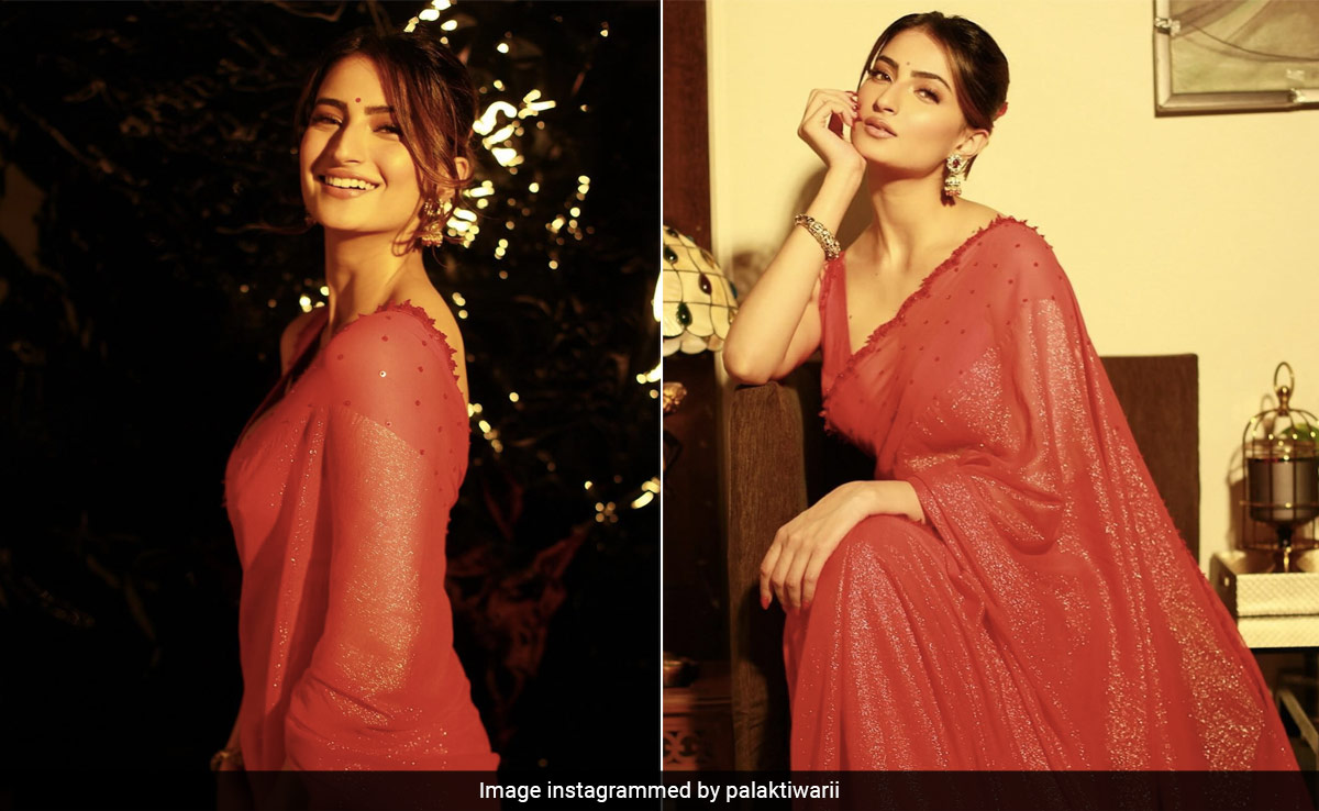 Christmas 2023: Palak Tiwari In A Red <i>Saree</i> Remains Loyal To The Spirit Of The Season