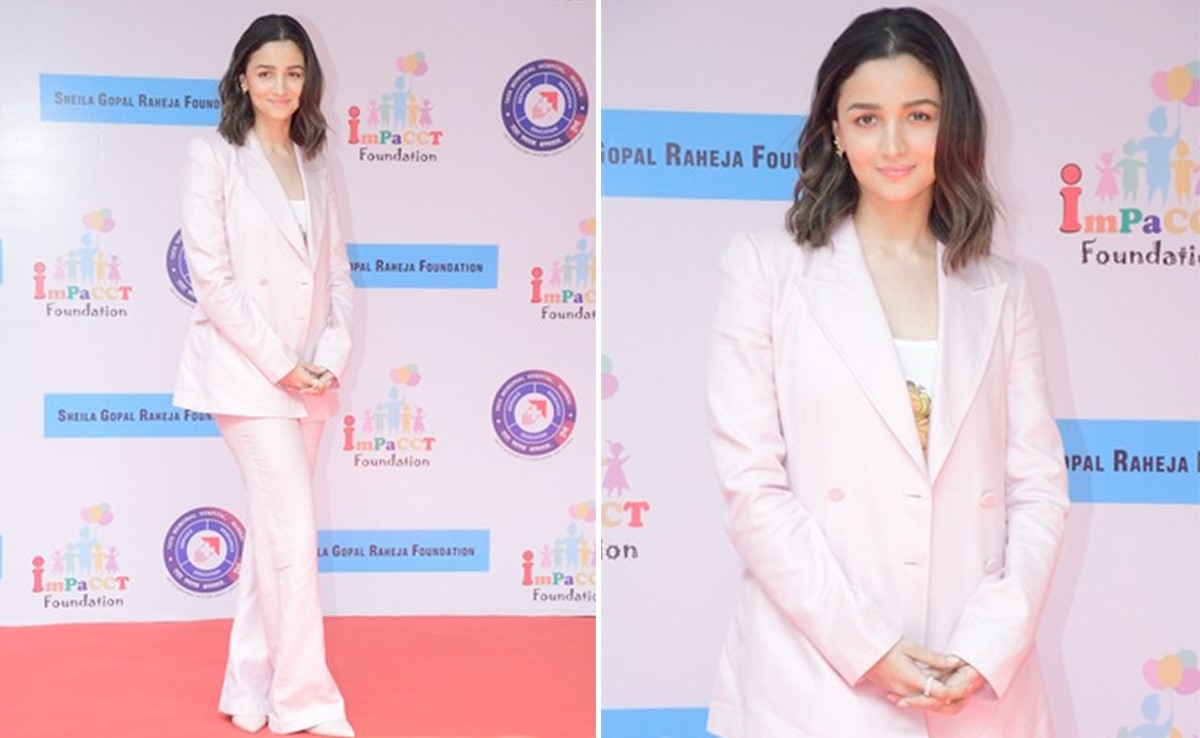Monday's Work Fashion Vibes Are Off The Charts With Alia Bhatt In A Blush Pink Pantsuit For "Hope 2023"