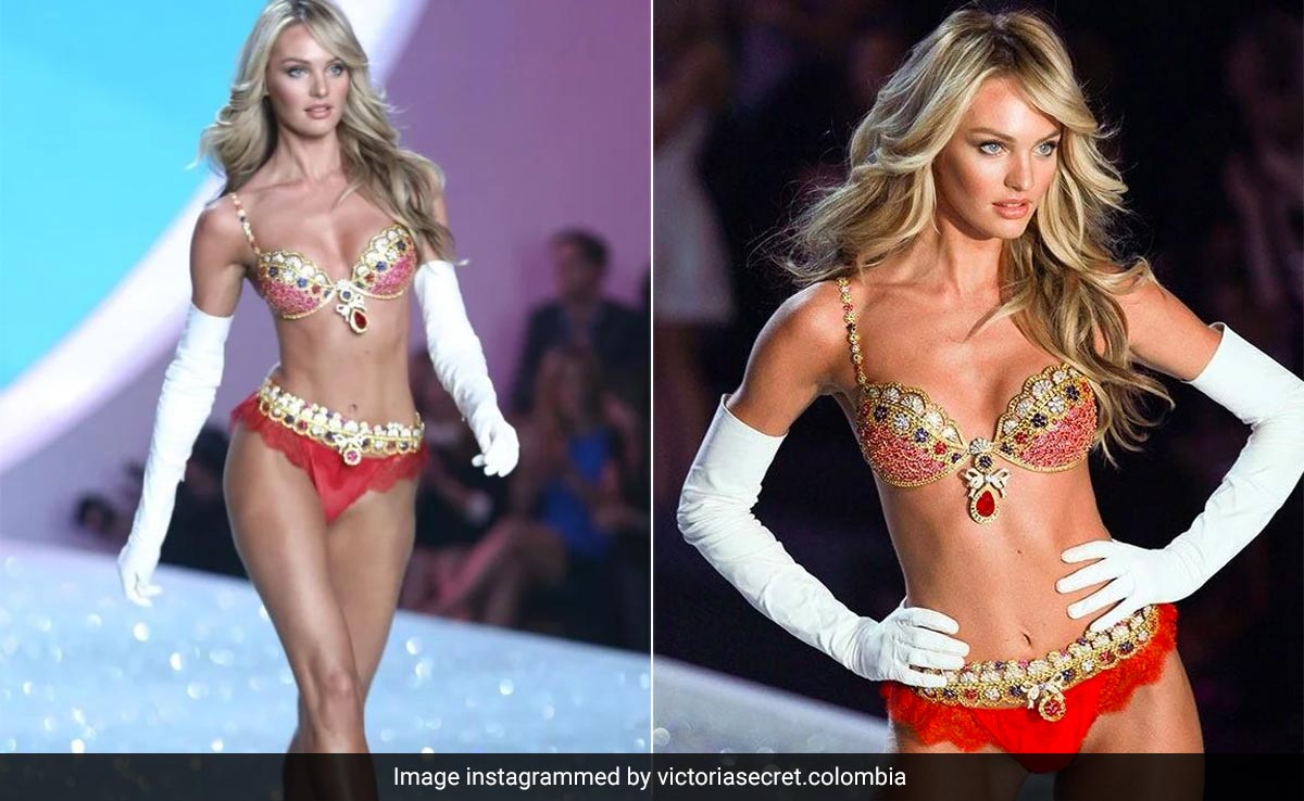 That Time When Candice Swanepoel Wore A Royal Fantasy 10 Million Dollar Victoria's Secret Lingerie Set Encrusted With Crystals