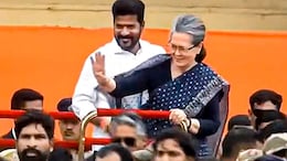 The Big Message In Revanth Reddy Arriving For Oath With Sonia Gandhi