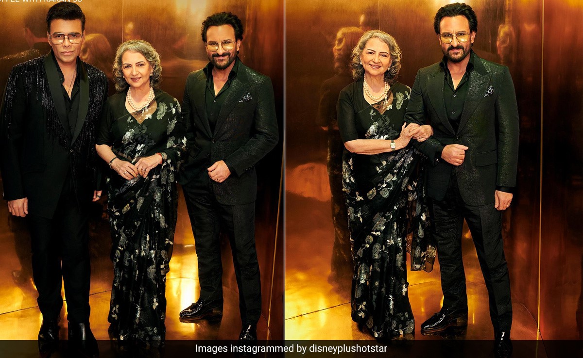 Sharmila Tagore Is An Epitome Of Elegance And Grace In A Floral <i>Saree</i> For <i>Koffee With Karan</i> Episode