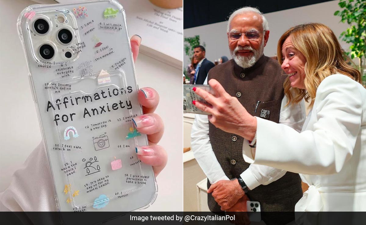 Italian PM Giorgia Meloni Spotted Using Anti-Anxiety Phone Cover During COP28