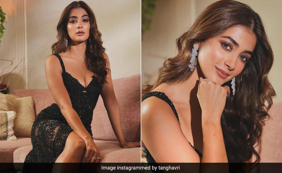 Pooja Hegde Is Closing The Year Most Fabulously In An Embellished Black Slit Gown