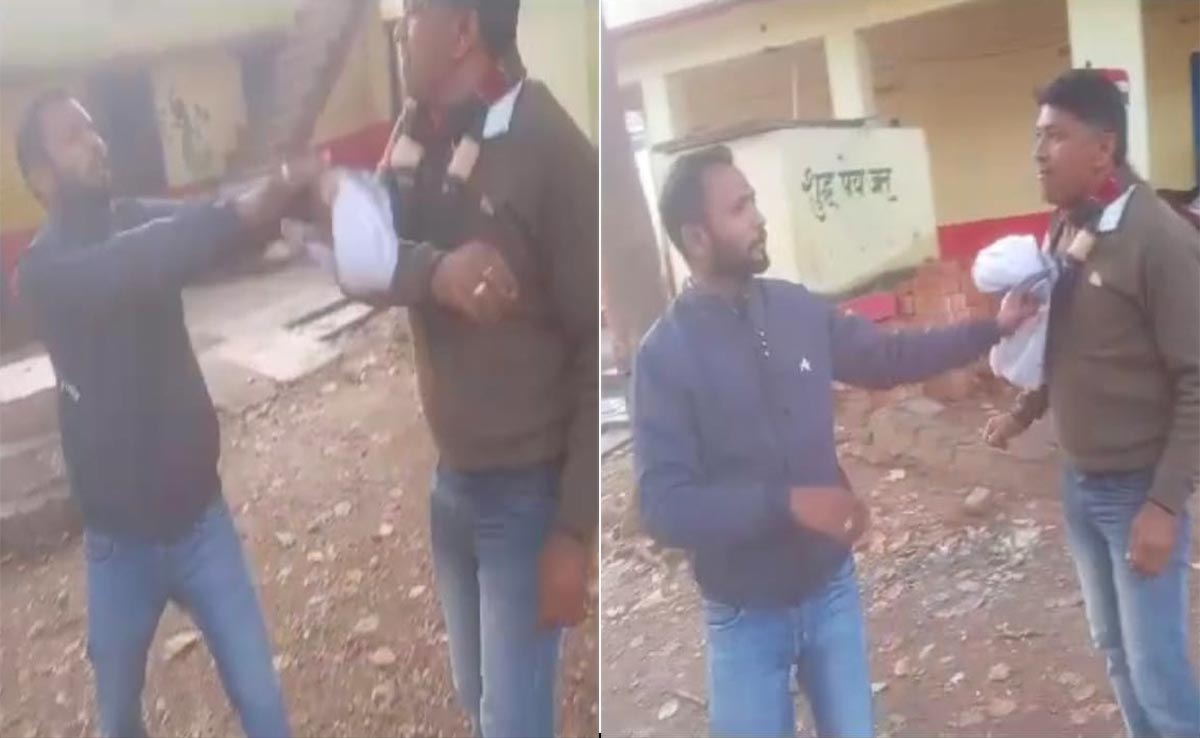 Satna: छत पर क्लास लगाने वाले 'गुरू जी' अब पत्रकार से भिड़े, वायरल हुआ वीडियो, जांच के आदेश
