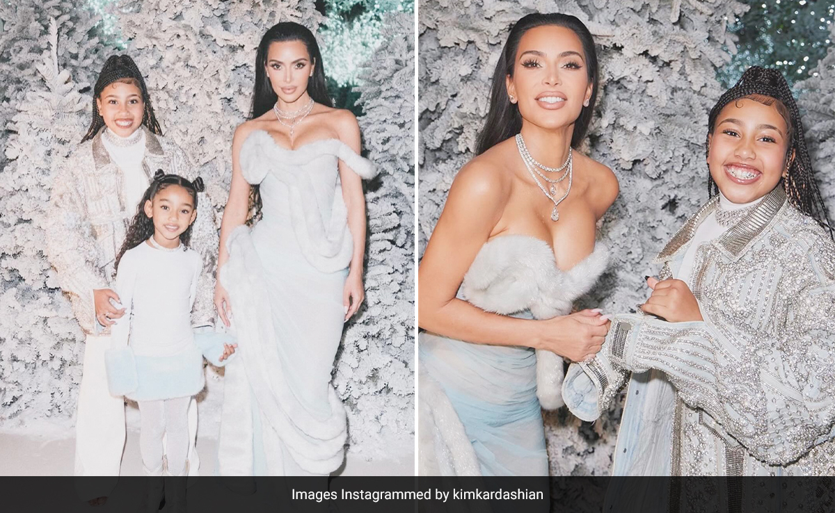 Kim Kardashian's Frosty White Fur Dress Is High In Holiday Spirit And Style