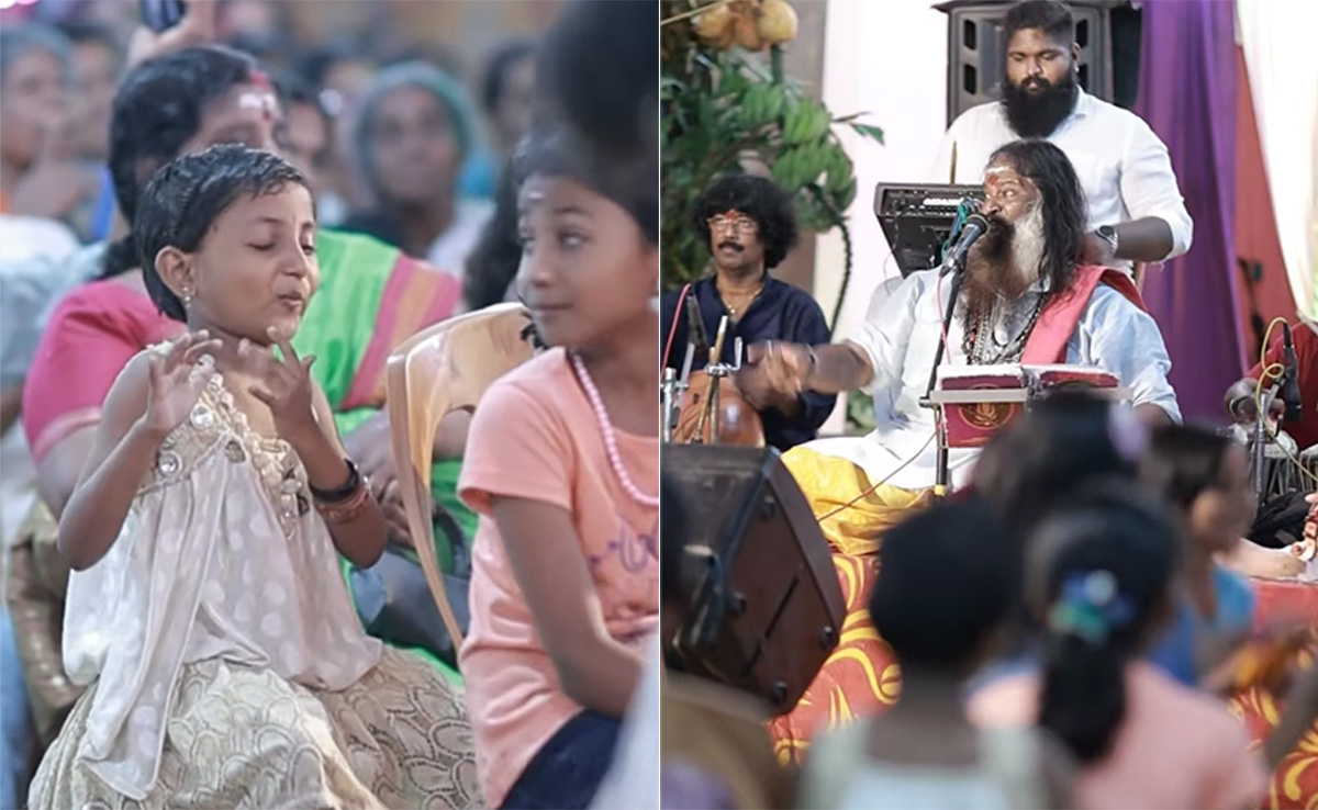 बच्ची के क्यूट एक्सप्रेशन देख आप भी हार बैठेंगे दिल, भक्ति संगीत सुन आपका भी रम जाएगा मन