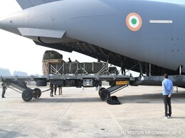 Indian Air Force's C-17 Aircraft Successfully Airdrops Heavy Platform Indian Air Force's C-17 Aircraft Successfully Airdrops Heavy Platform