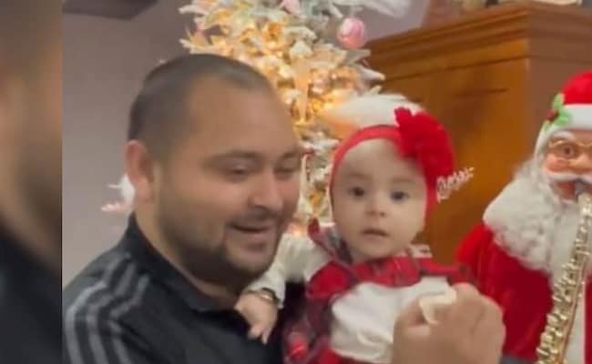 Watch: क्रिसमस पर बेटी के साथ तेजस्वी यादव का दिल छू लेने वाला पल