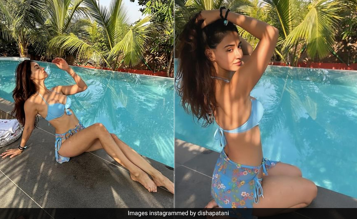 Disha Patani In A Blue Swim Set By The Pool Makes Beach Chic Fabulously Stylish In Phuket