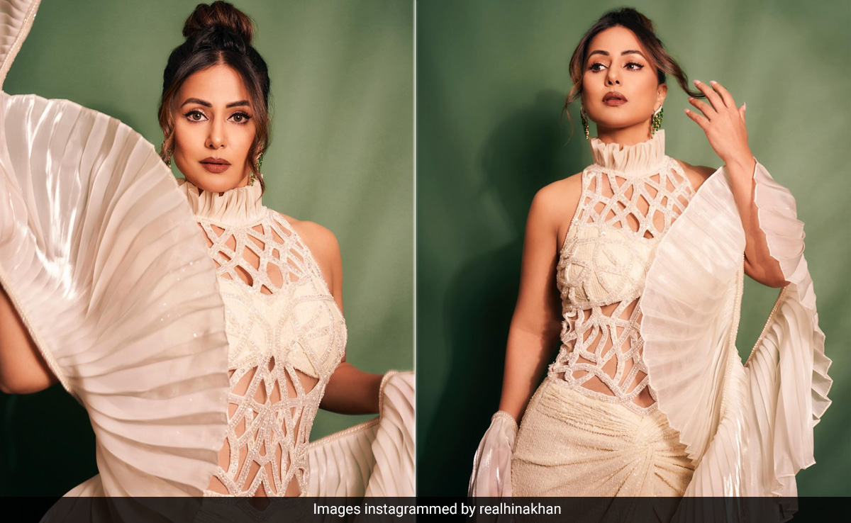 Hina Khan In A Cut-Out Ivory Gown Is Unmistakably A Woman "On Fire"