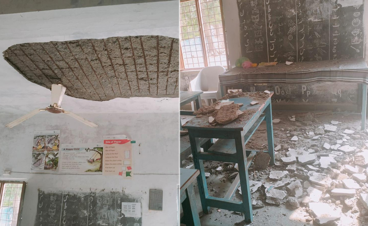छत से टूटकर गिरता प्लास्टर और नीचे खौफ में बच्चे, MP के सरकारी स्कूलों का हाल बेहाल