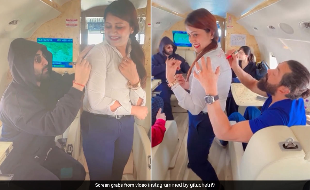 Watch: <i>'Animal'</i> Stars Ranbir Kapoor And Bobby Deol Sign Flight Attendant's Shirt, Gesture Wins Hearts